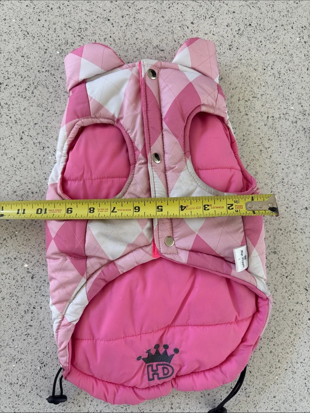 Pink Argyle Quilted Dog Vest
